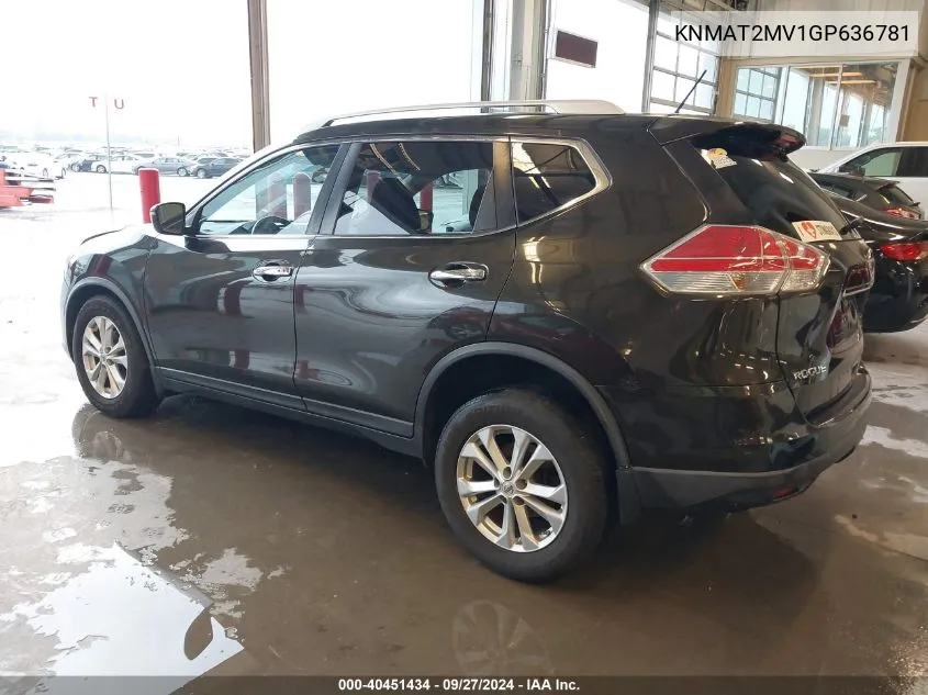 KNMAT2MV1GP636781 2016 Nissan Rogue Sv