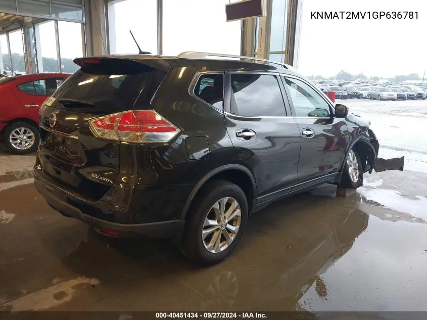 KNMAT2MV1GP636781 2016 Nissan Rogue Sv