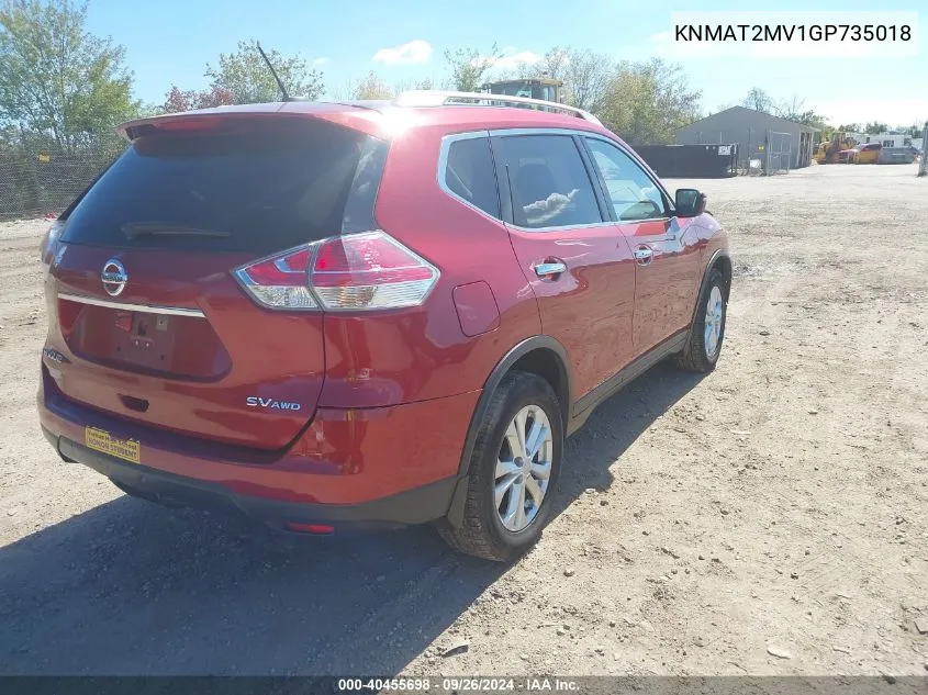 KNMAT2MV1GP735018 2016 Nissan Rogue Sv