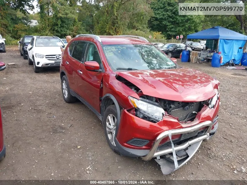 2016 Nissan Rogue Sv VIN: KNMAT2MV7GP599770 Lot: 40457565