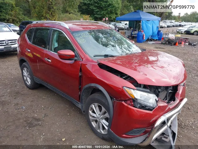 2016 Nissan Rogue Sv VIN: KNMAT2MV7GP599770 Lot: 40457565