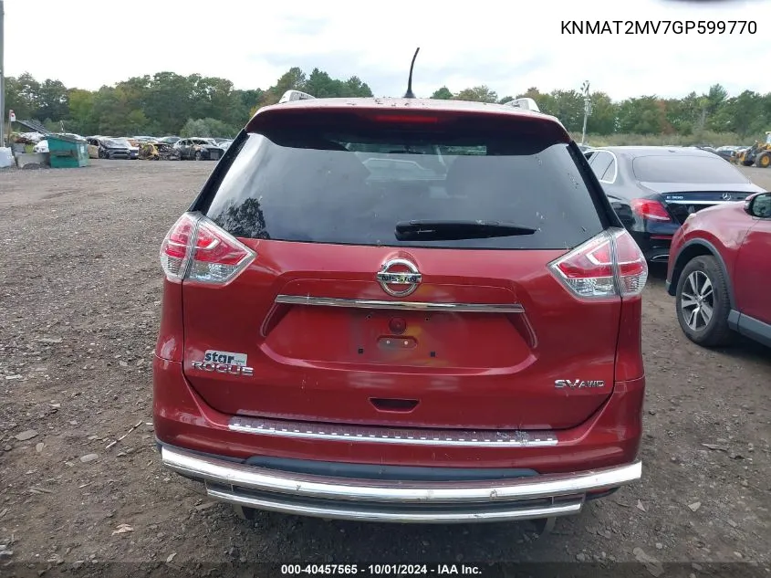 KNMAT2MV7GP599770 2016 Nissan Rogue Sv