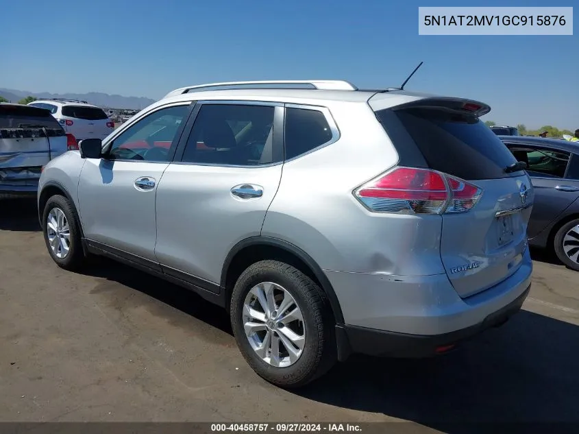 2016 Nissan Rogue Sv VIN: 5N1AT2MV1GC915876 Lot: 40458757