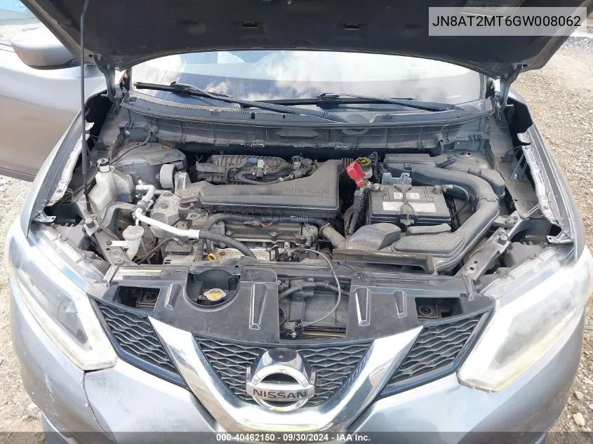 JN8AT2MT6GW008062 2016 Nissan Rogue S/Sl/Sv