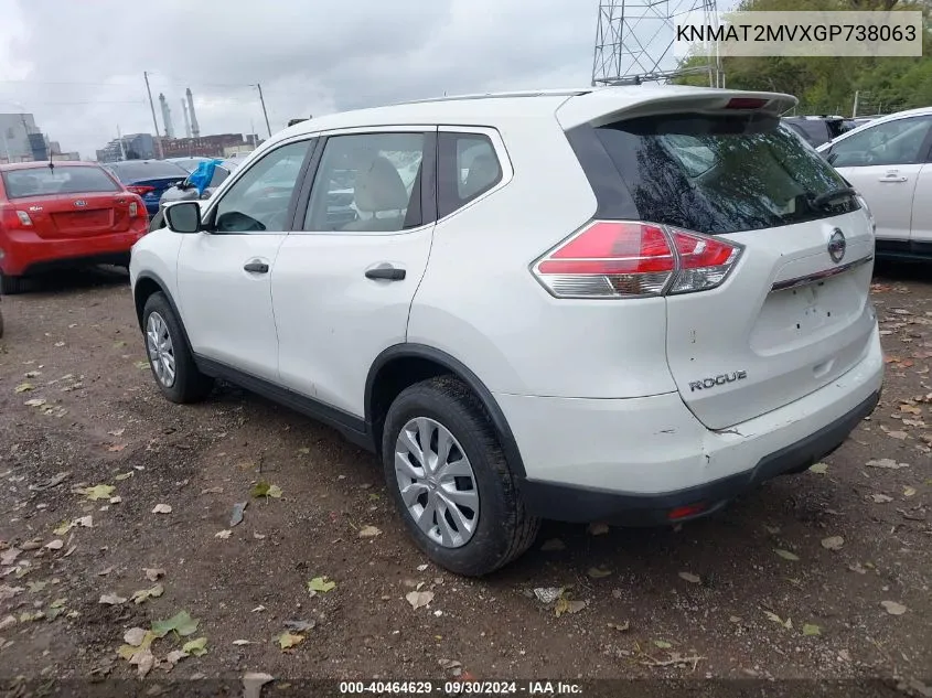 KNMAT2MVXGP738063 2016 Nissan Rogue S/Sl/Sv