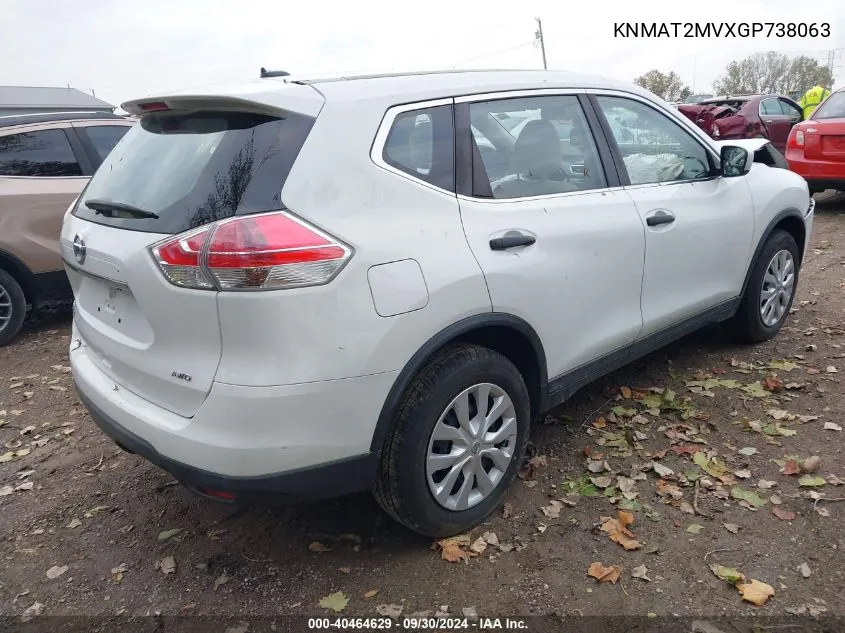 KNMAT2MVXGP738063 2016 Nissan Rogue S/Sl/Sv