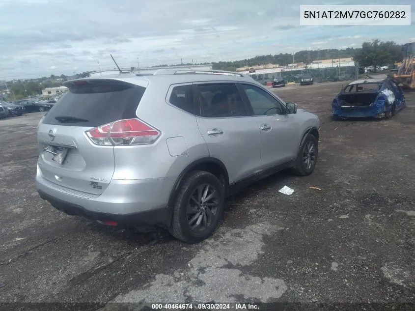 2016 Nissan Rogue Sl VIN: 5N1AT2MV7GC760282 Lot: 40464674