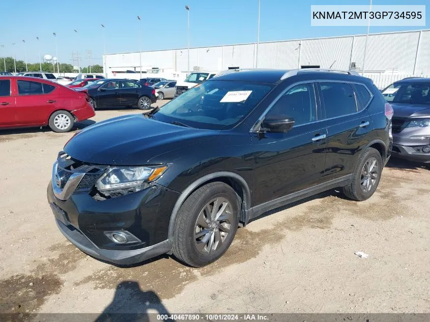 KNMAT2MT3GP734595 2016 Nissan Rogue S/Sl/Sv