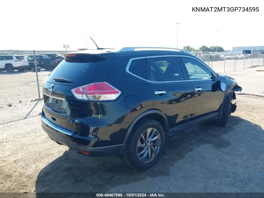 2016 Nissan Rogue S/Sl/Sv VIN: KNMAT2MT3GP734595 Lot: 40467890