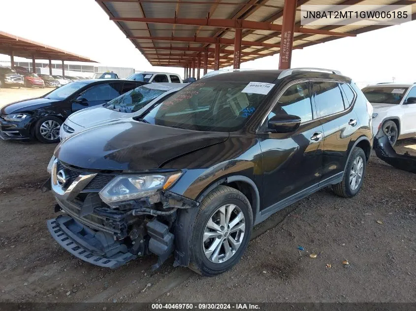 2016 Nissan Rogue S/Sl/Sv VIN: JN8AT2MT1GW006185 Lot: 40469750