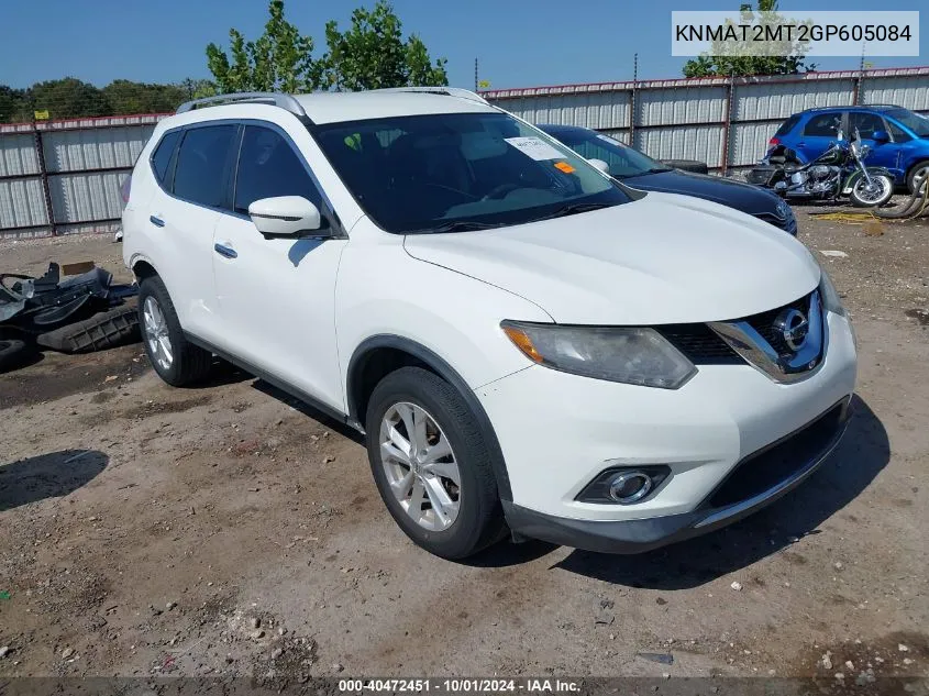 2016 Nissan Rogue Sv VIN: KNMAT2MT2GP605084 Lot: 40472451