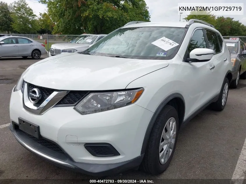 2016 Nissan Rogue S VIN: KNMAT2MV1GP729719 Lot: 40472783