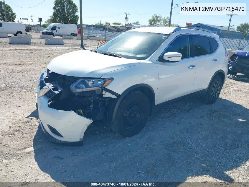 2016 Nissan Rogue S VIN: KNMAT2MV7GP715470 Lot: 40473748