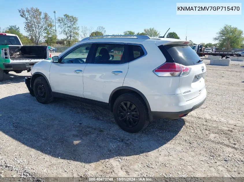 2016 Nissan Rogue S VIN: KNMAT2MV7GP715470 Lot: 40473748