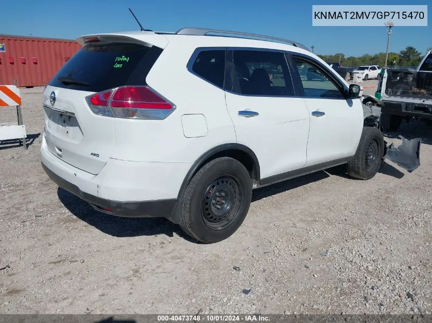 2016 Nissan Rogue S VIN: KNMAT2MV7GP715470 Lot: 40473748