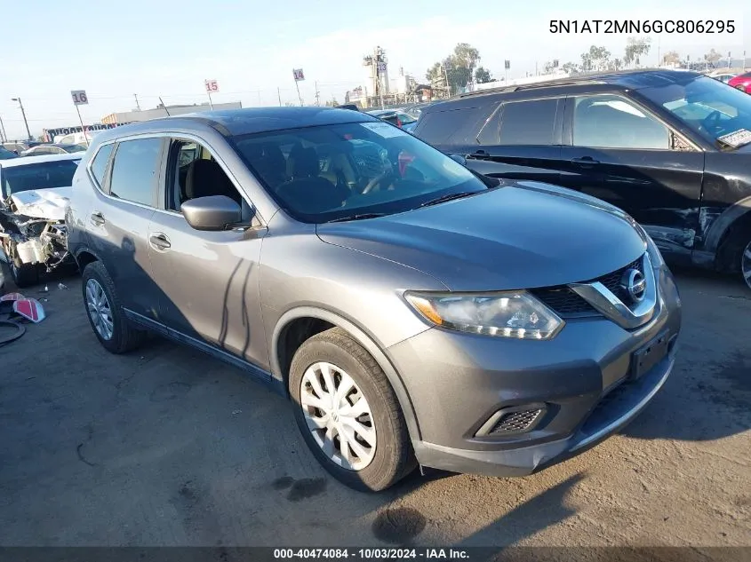 2016 Nissan Rogue S VIN: 5N1AT2MN6GC806295 Lot: 40474084