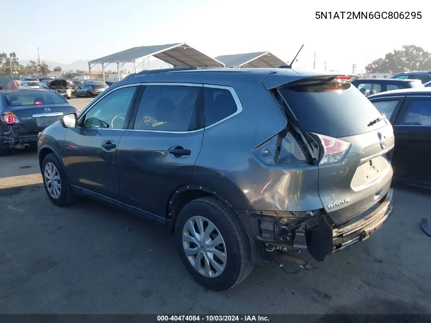 2016 Nissan Rogue S VIN: 5N1AT2MN6GC806295 Lot: 40474084