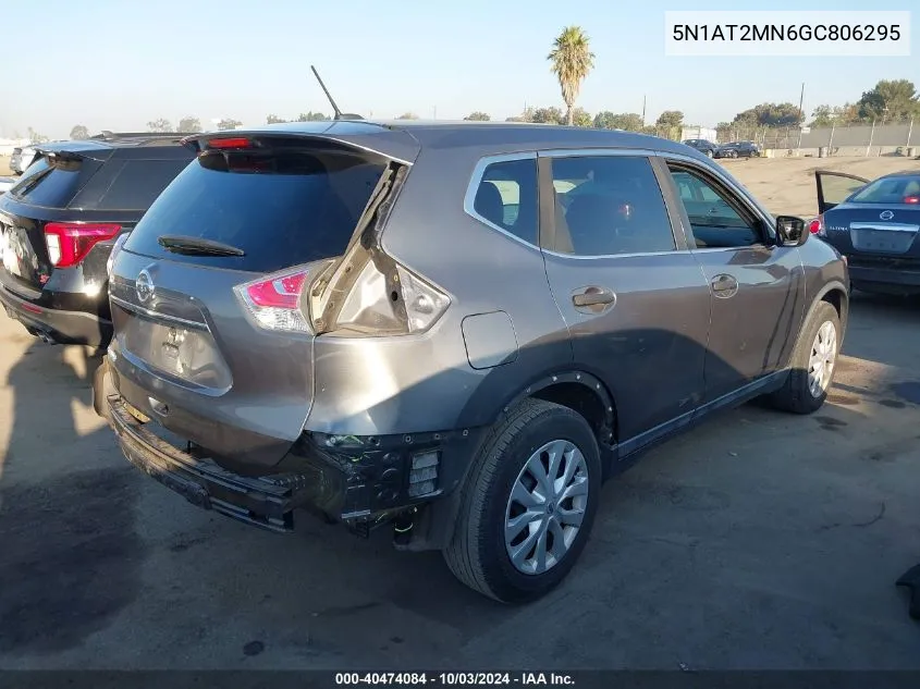 2016 Nissan Rogue S VIN: 5N1AT2MN6GC806295 Lot: 40474084