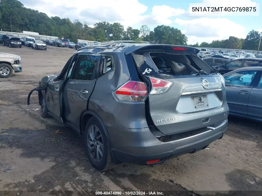 2016 Nissan Rogue Sl VIN: 5N1AT2MT4GC769875 Lot: 40474990