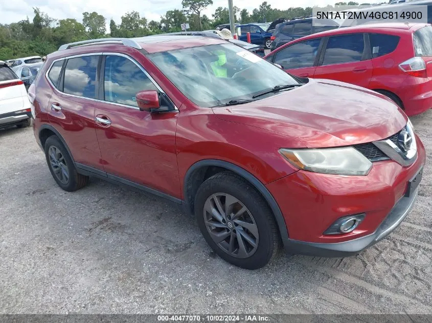 2016 Nissan Rogue S/Sl/Sv VIN: 5N1AT2MV4GC814900 Lot: 40477070