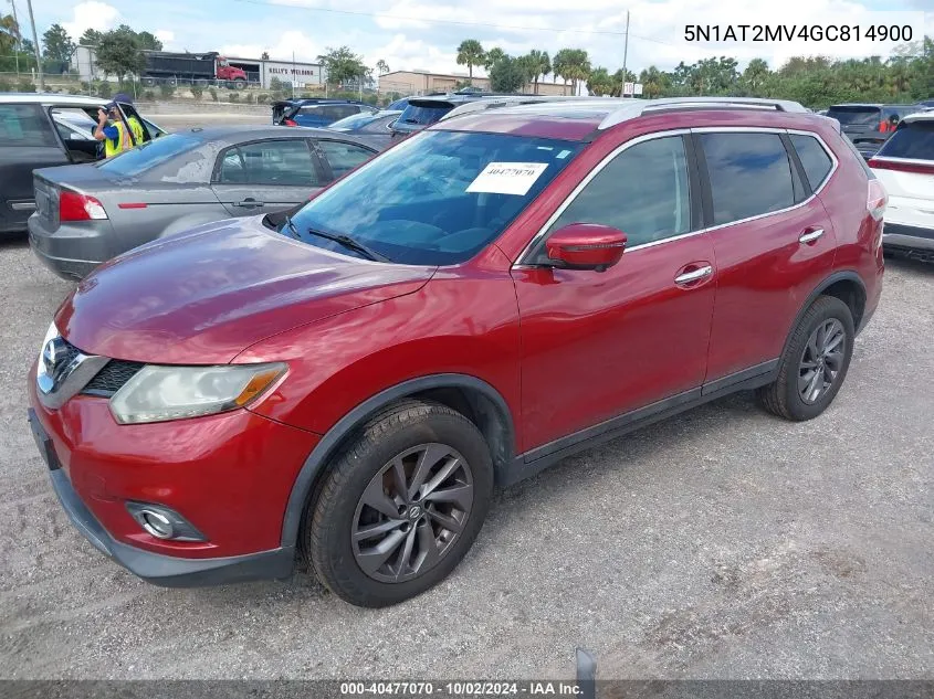 5N1AT2MV4GC814900 2016 Nissan Rogue S/Sl/Sv