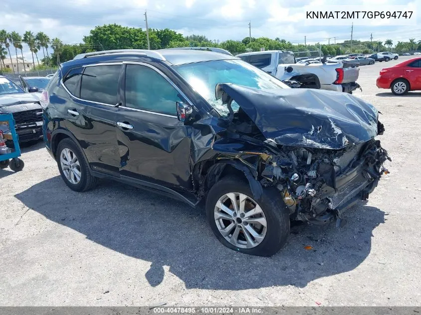 KNMAT2MT7GP694747 2016 Nissan Rogue Sv