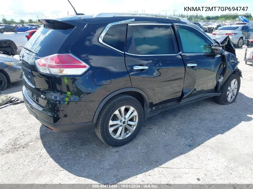 KNMAT2MT7GP694747 2016 Nissan Rogue Sv