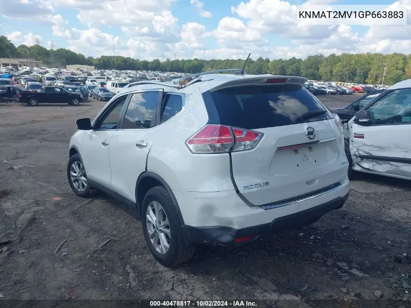 KNMAT2MV1GP663883 2016 Nissan Rogue Sv