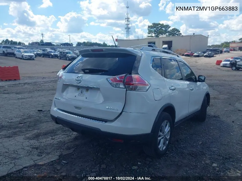 KNMAT2MV1GP663883 2016 Nissan Rogue Sv