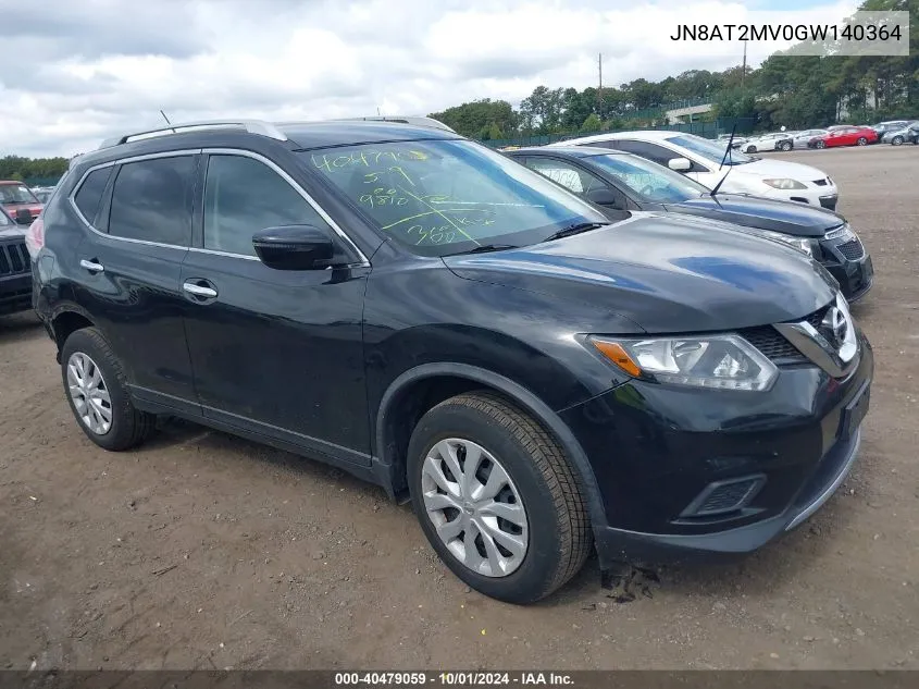 2016 Nissan Rogue S VIN: JN8AT2MV0GW140364 Lot: 40479059