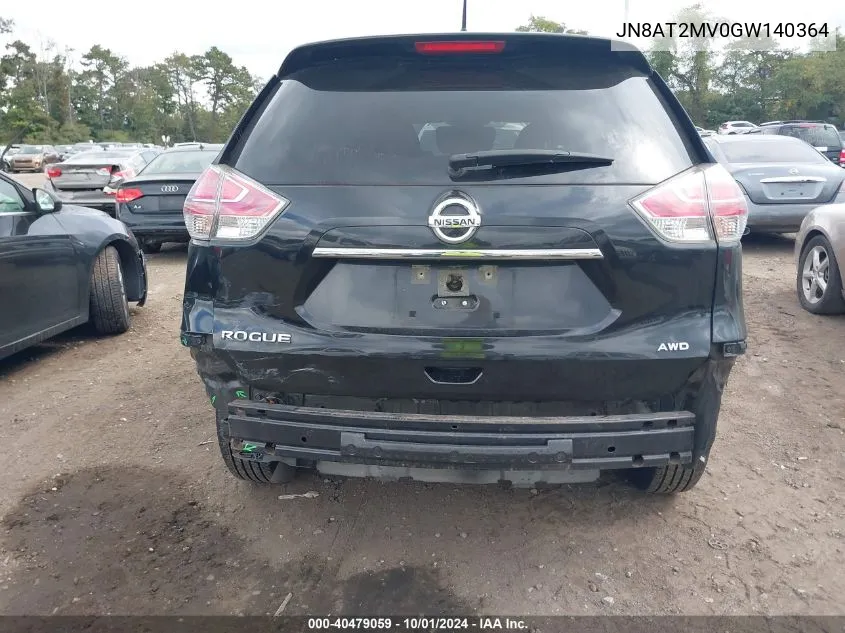 2016 Nissan Rogue S VIN: JN8AT2MV0GW140364 Lot: 40479059