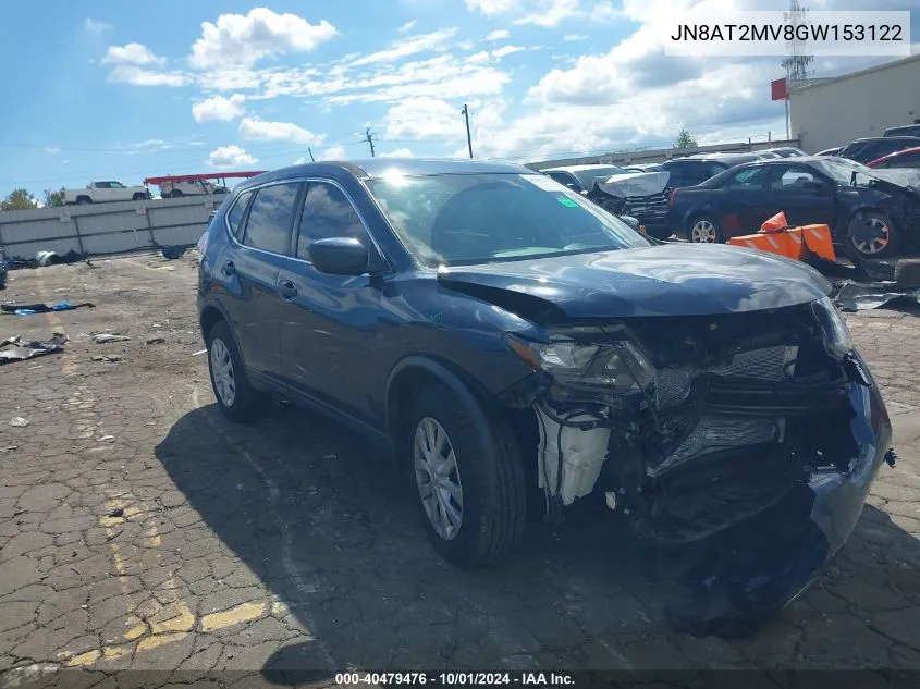 2016 Nissan Rogue S VIN: JN8AT2MV8GW153122 Lot: 40479476