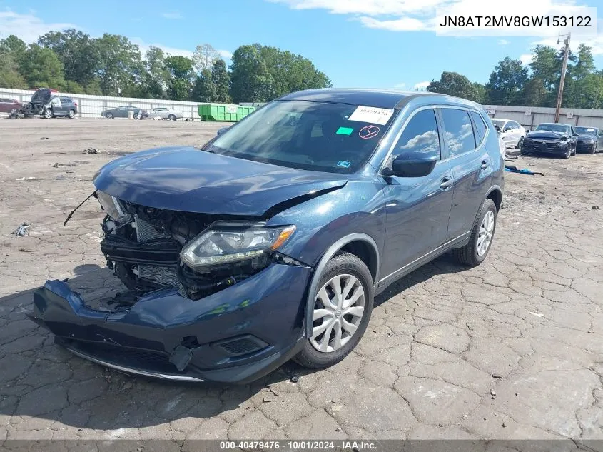 2016 Nissan Rogue S VIN: JN8AT2MV8GW153122 Lot: 40479476