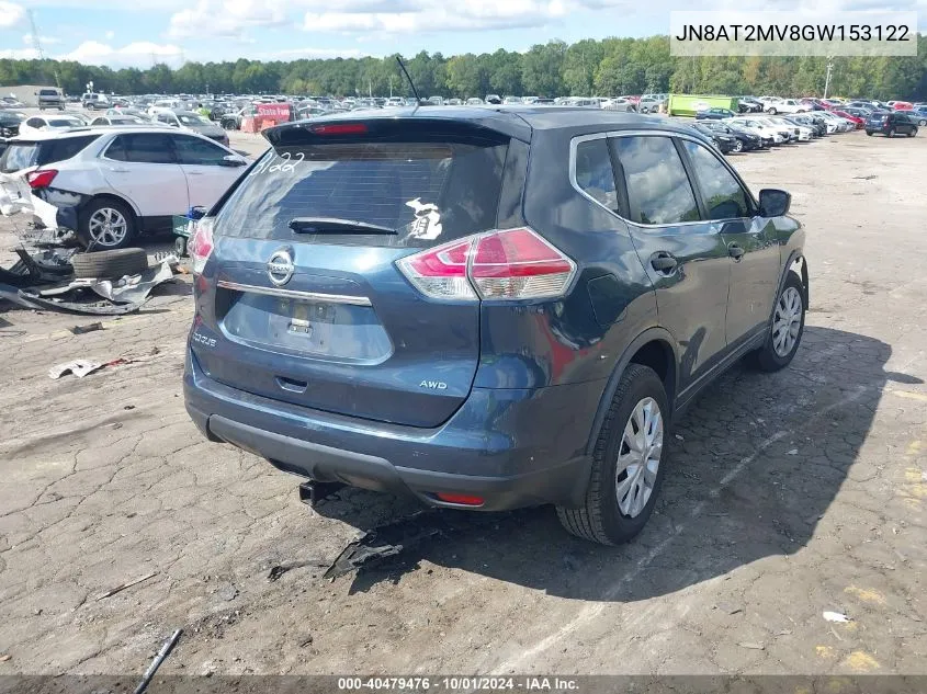 2016 Nissan Rogue S VIN: JN8AT2MV8GW153122 Lot: 40479476