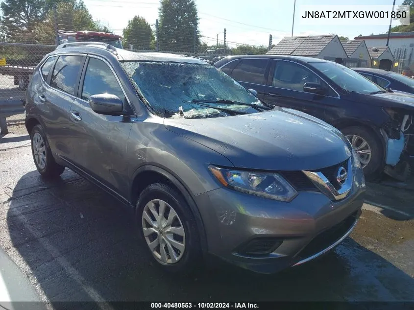 2016 Nissan Rogue S VIN: JN8AT2MTXGW001860 Lot: 40480553