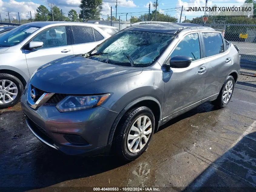 2016 Nissan Rogue S VIN: JN8AT2MTXGW001860 Lot: 40480553