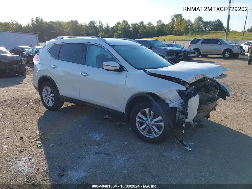 KNMAT2MTXGP729202 2016 Nissan Rogue Sv