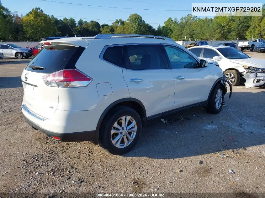 KNMAT2MTXGP729202 2016 Nissan Rogue Sv