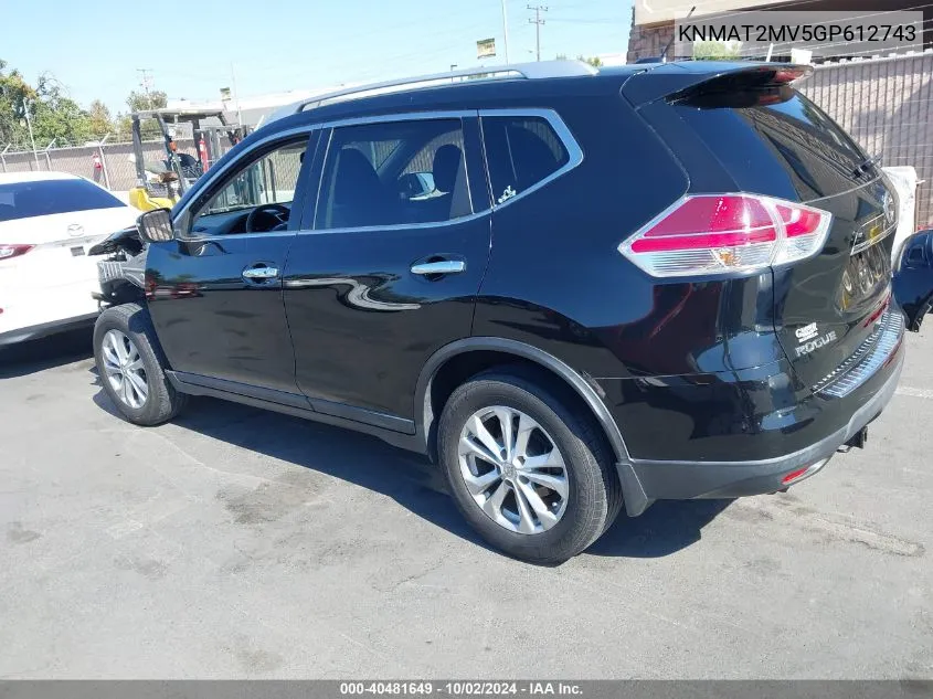 KNMAT2MV5GP612743 2016 Nissan Rogue Sv