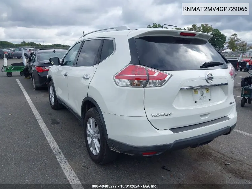 2016 Nissan Rogue Sv VIN: KNMAT2MV4GP729066 Lot: 40485277