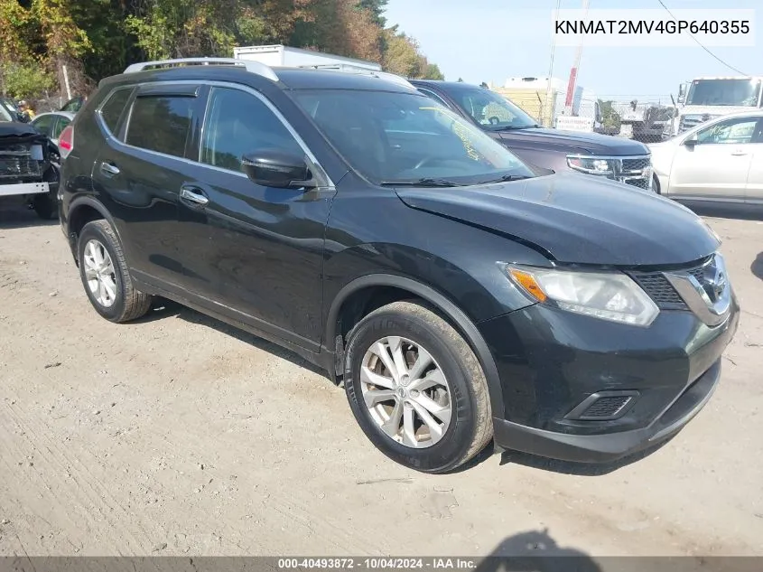 2016 Nissan Rogue S/Sl/Sv VIN: KNMAT2MV4GP640355 Lot: 40493872