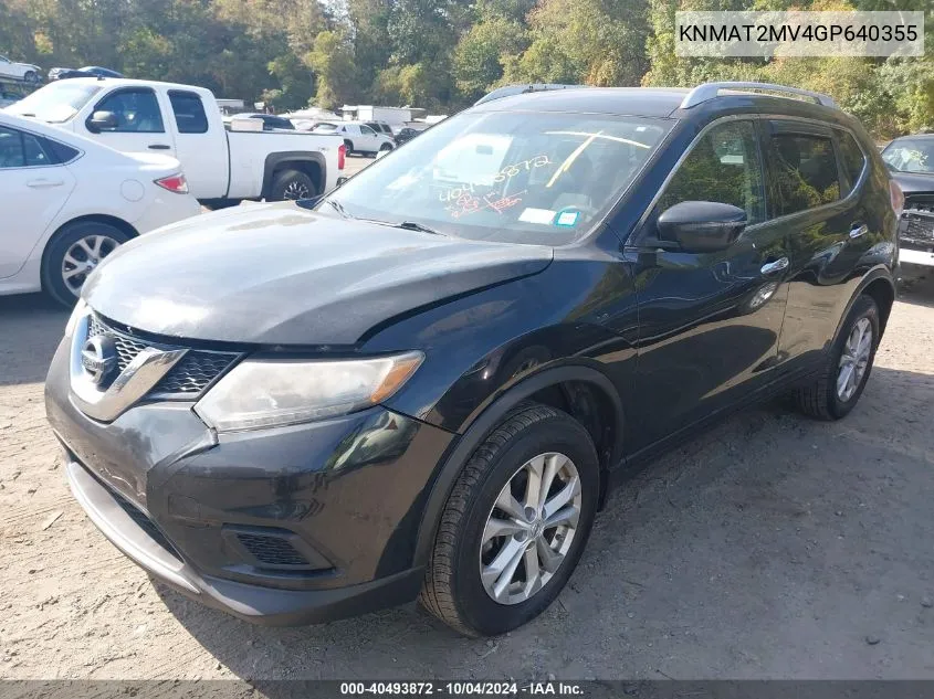 KNMAT2MV4GP640355 2016 Nissan Rogue S/Sl/Sv