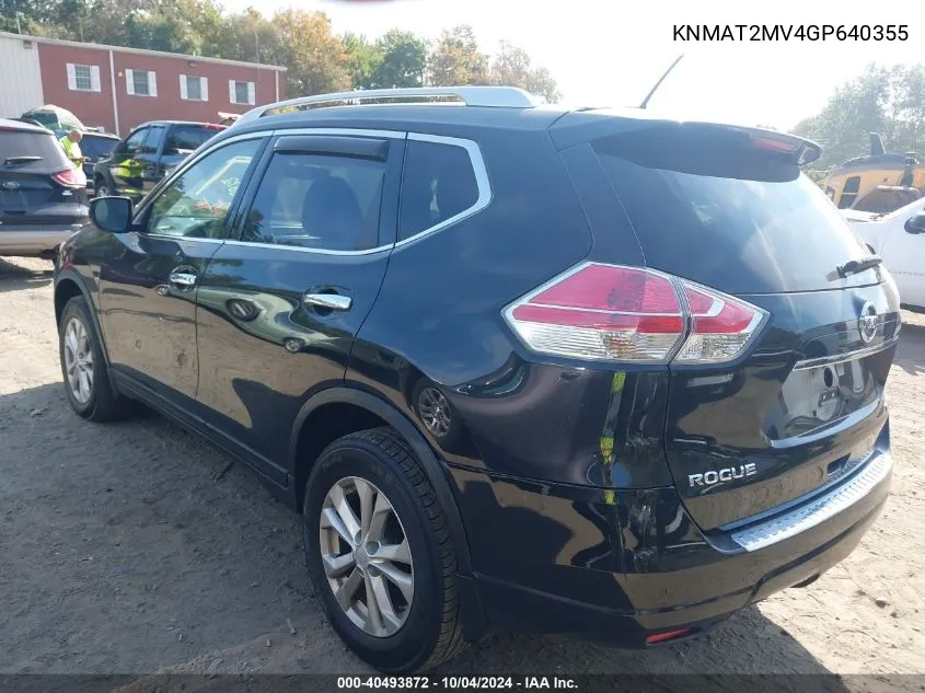 KNMAT2MV4GP640355 2016 Nissan Rogue S/Sl/Sv