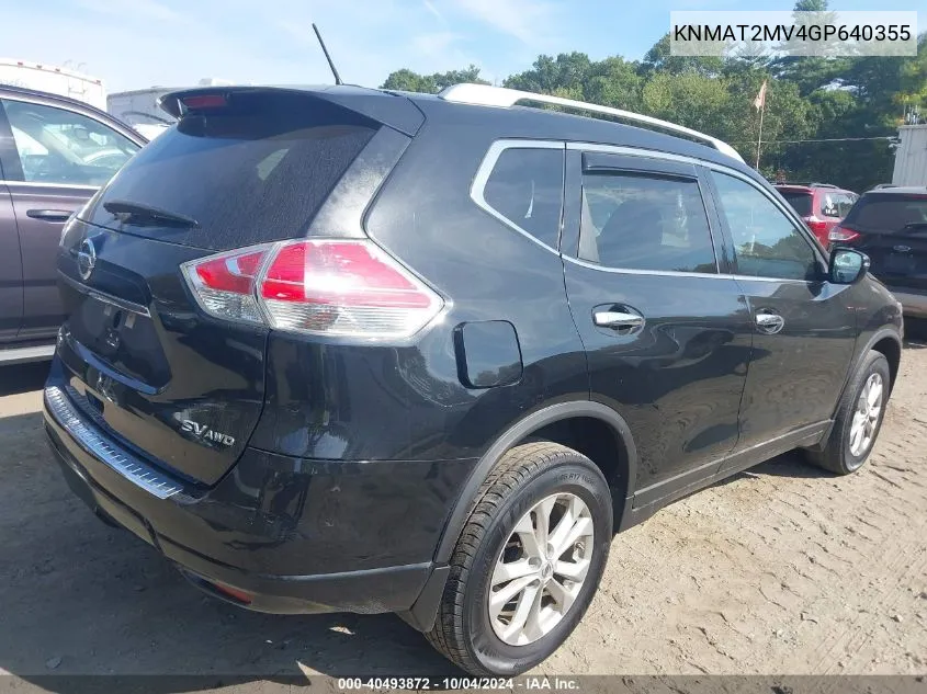 KNMAT2MV4GP640355 2016 Nissan Rogue S/Sl/Sv