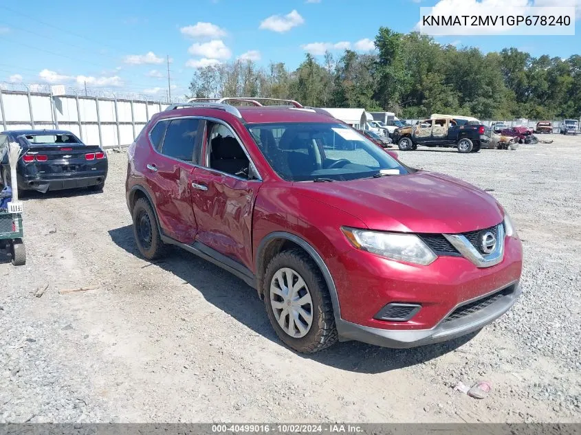 2016 Nissan Rogue S VIN: KNMAT2MV1GP678240 Lot: 40499016