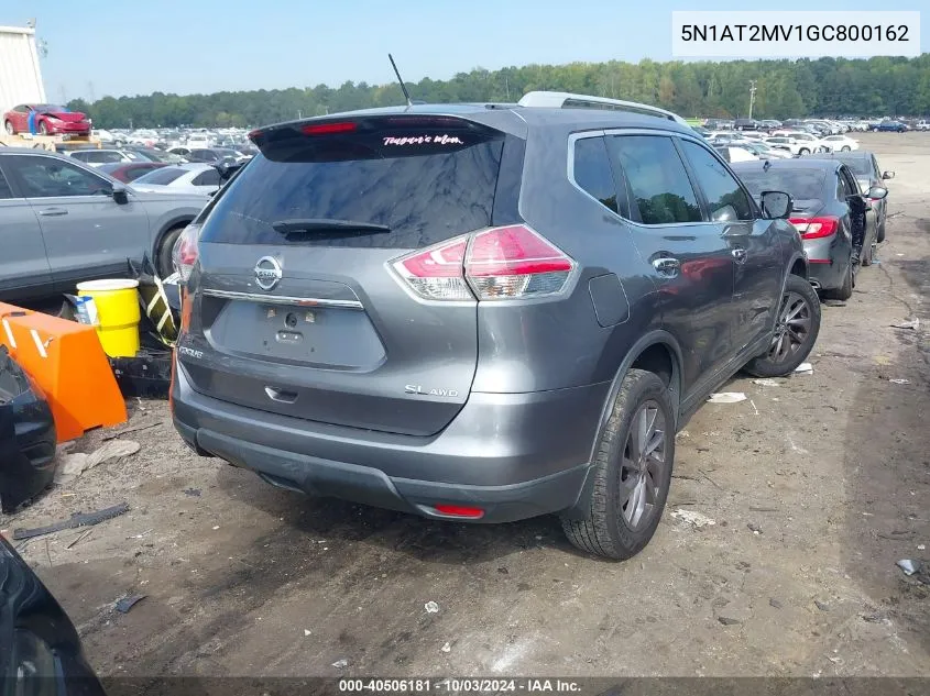 2016 Nissan Rogue Sl VIN: 5N1AT2MV1GC800162 Lot: 40506181