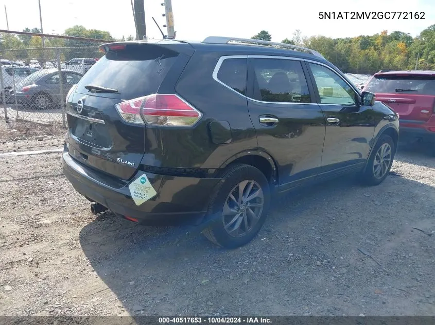 2016 Nissan Rogue Sl VIN: 5N1AT2MV2GC772162 Lot: 40517653