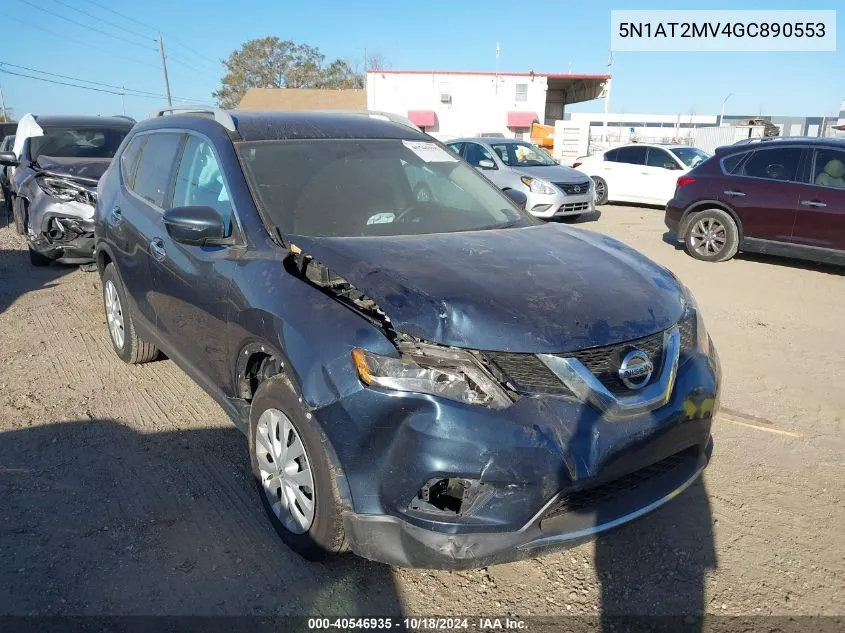 2016 Nissan Rogue S VIN: 5N1AT2MV4GC890553 Lot: 40546935