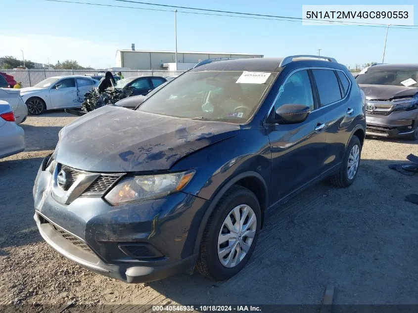 2016 Nissan Rogue S VIN: 5N1AT2MV4GC890553 Lot: 40546935