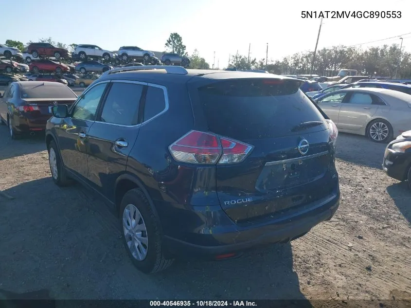 2016 Nissan Rogue S VIN: 5N1AT2MV4GC890553 Lot: 40546935